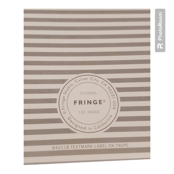 Fringe Studio Faux Leather Vegan Dark Taupe Notemark Gold Stamp Notebook Journal - Picture 7 of 9